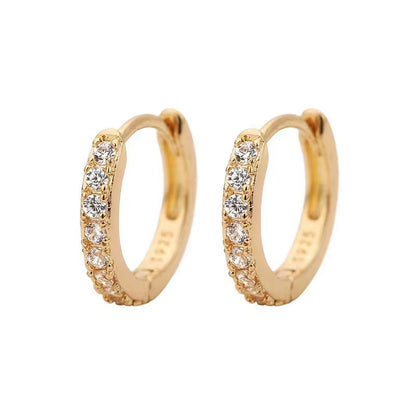 Lumière Mini Crystal Hoops – Sleek Shine in a Subtle Spark
